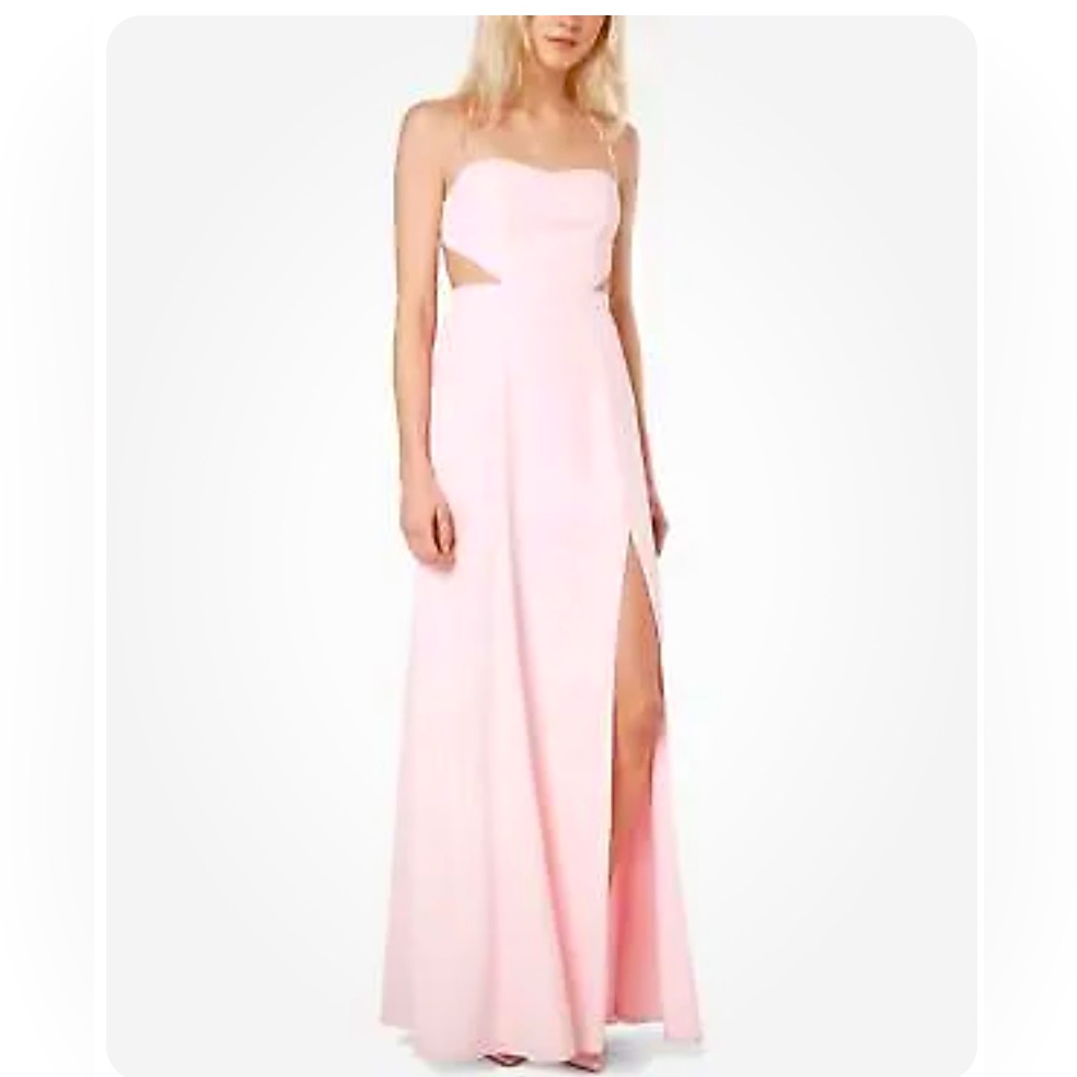 Fame And Partners Light Pink Halter Gown. Perfect For Prom Or Wedding 4 Nwt’s